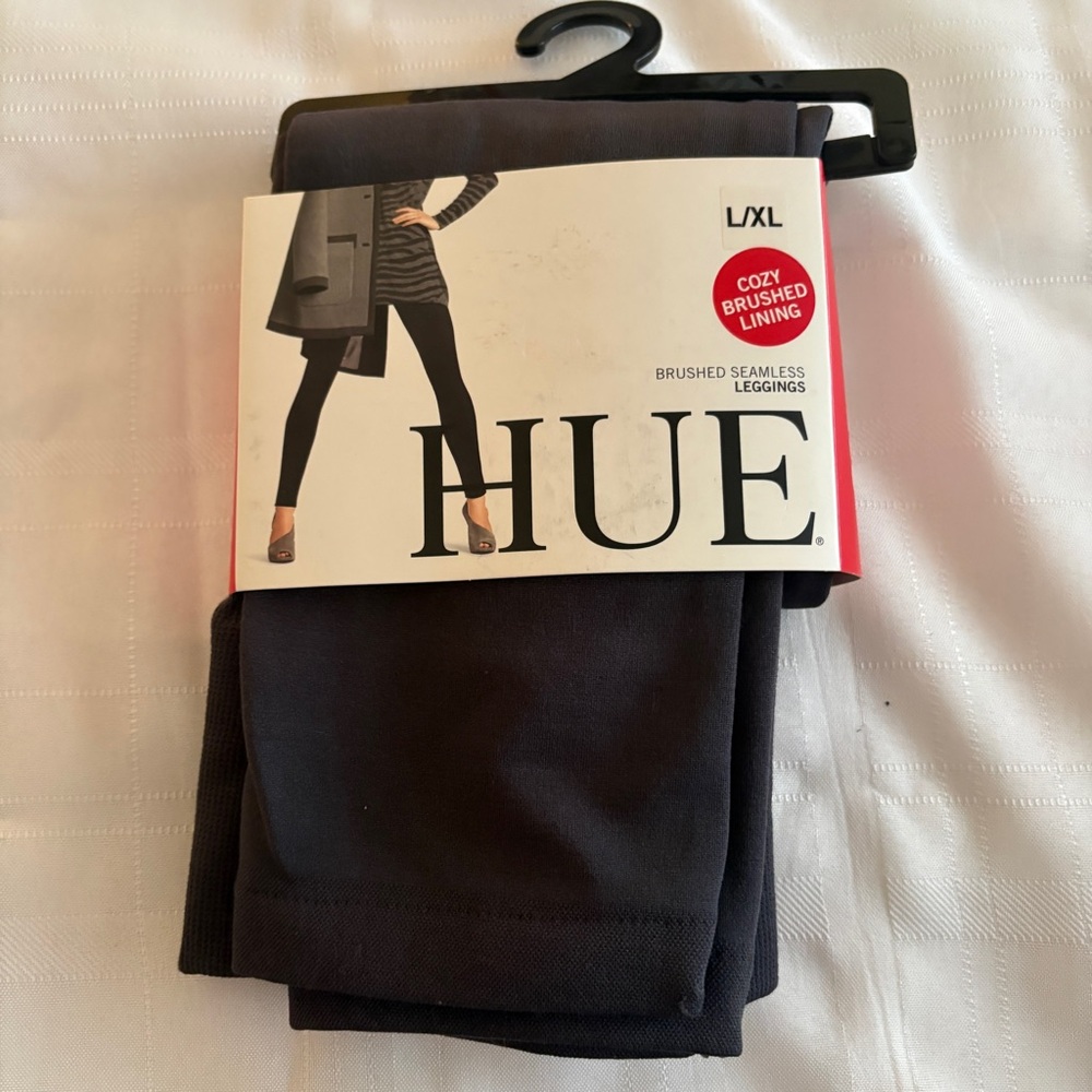 Hue Brushed Seamless Leggings Dark Gray Size XL NEW